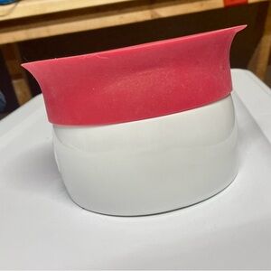 Red and White Ceramic Microwave Pasta Cooker - Pampered Chef